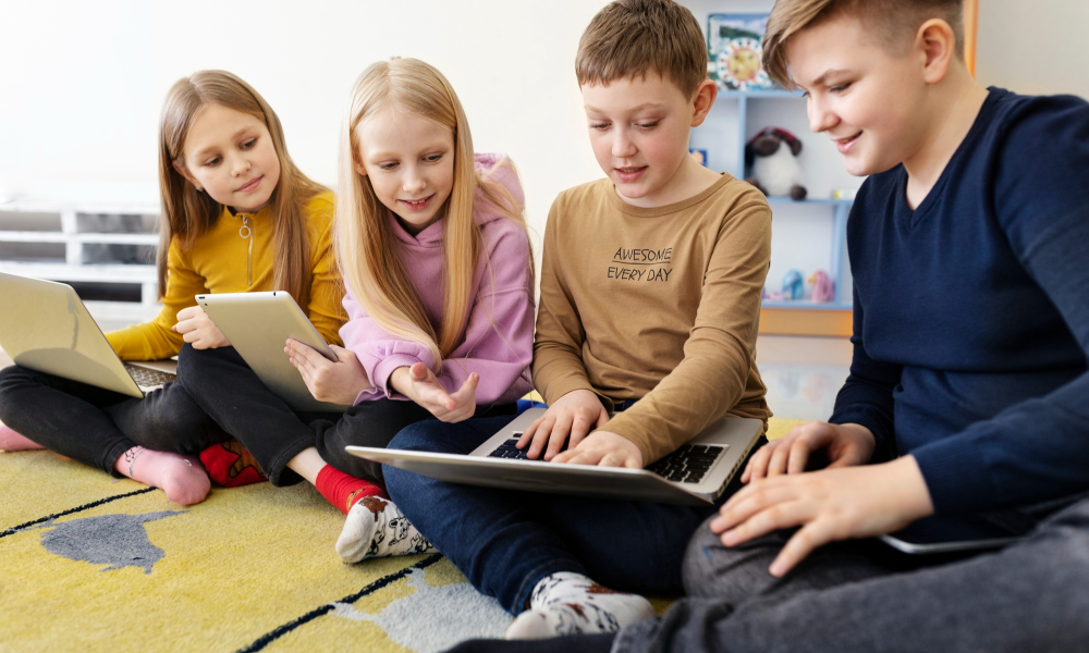 Children learning to code